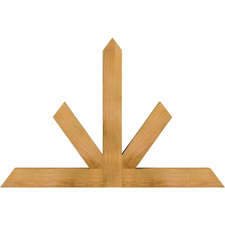 Ekena Millwork Saratoga Rough Sawn Timber Gable Bracket, Western Red Cedar, 48"W x 32"H x 4"D x 4"F, 16/12 Pitch GBW048X32X0404SAR00RWR